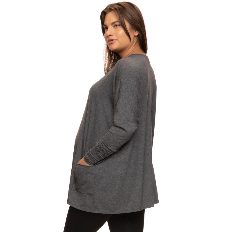 Felina | Modal Span Side Drape Maternity L/S Top, 2 of 3