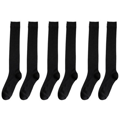 Anna-Kaci Women's 3-Pack Knee-High Ribbed Socks with Soft Stretch Knit Fabric and Lightweight Everyday Comfort