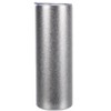 Elanze Designs Floral Squirrel with Acorn 20 Ounce Double-Walled Stainless Steel Insulated Slim Travel Tumbler with Lid and Straw, Silver Sparkle - 3 of 4