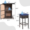Costway 5PCS Patio Rattan Bar Table Stool Set Hidden Storage Shelf Cushioned - 3 of 4
