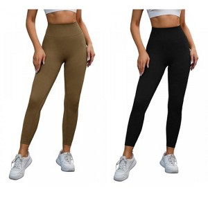 INSPIRE CHIC 2 Pcs Women's High-Waisted Tummy Slimming Cycling Running Workout Control Panties - 1 of 4