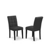 East West Furniture, 7 Piece Dining Table Set Includes A Kitchen Table and 6 Dark Gray Faux Leather Wooden Chairs with Stylish Back- Black Finish - 4 of 4
