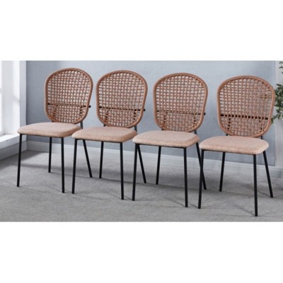 Four-Piece Sennit Dining Chair Collection: Elegant Seating for Meals and Gatherings
