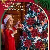 COZONY 24PCS Velvet Poinsettia Flowers with Glitter, 6.3 Inch Artificial Christmas Flowers for Wreaths Crafts Centerpieces Holiday Decor - 4 of 4