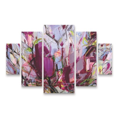 Trademark Fine Art Kati Bujna Magnolia Blossoms 5 Piece Panel Set Art