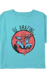 Girl's Marvel Spider-Man Be Amazing Distressed Crop T-Shirt