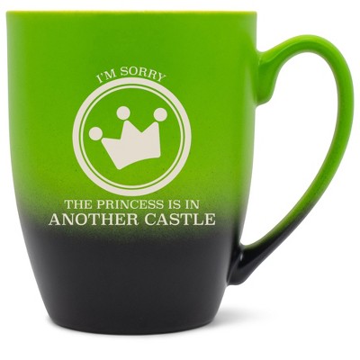 100 North Crown Design 10 Ounce Green and Black Two Toned Ombre, Comfortably Fits Your Hands, Ceramic Tea Coffee Cup Mug, I'm Sorry The Princess Is In