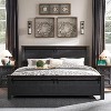 SinCiDo Farmhouse King Size Bed Frame with 47" Headboard, Sliding Barn Door, Wood Bed Frame with Wood Slats Support, No Box Spring Needed - 3 of 4