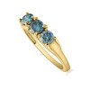 Pompeii3 1 Ct Blue Diamond 3-Stone Engagement Anniversary Ring Lab Created in White or Gold - 2 of 4