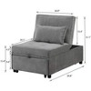 Adjustable Footstool Bed Stool Guest Sofa Chair, Modern Sleeper Sofa Guest Bed with Adjustable Backrest and Pillow for Bedroom, Living Room - 2 of 4