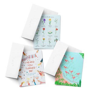 Birthday Greeting Card Pack Sets (3 ct, Assorted) Birth Month Flowers, I Heard You Turned 30, Flamingo Party by Ramus & Co - 1 of 4