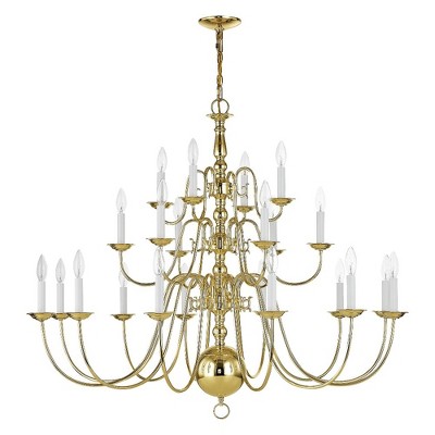 Williamsburgh Classic Elegance 22-Light Polished Brass Chandelier