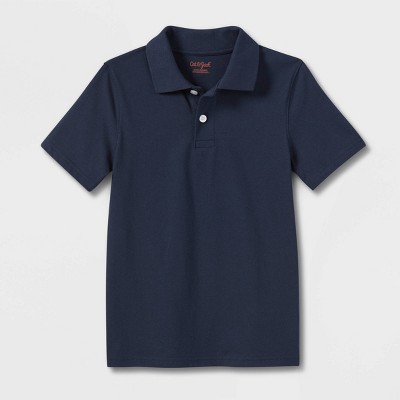 Boys' Short Sleeve Jersey Uniform Polo Shirt - Cat & Jack™ Navy