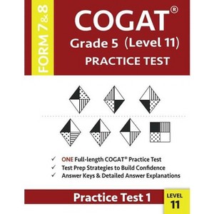 COGAT Grade 5 Level 11 Practice Test Form 7 And 8 - by  Gifted & Talented Cogat Test Prep Team & Origins Publications (Paperback) - 1 of 1