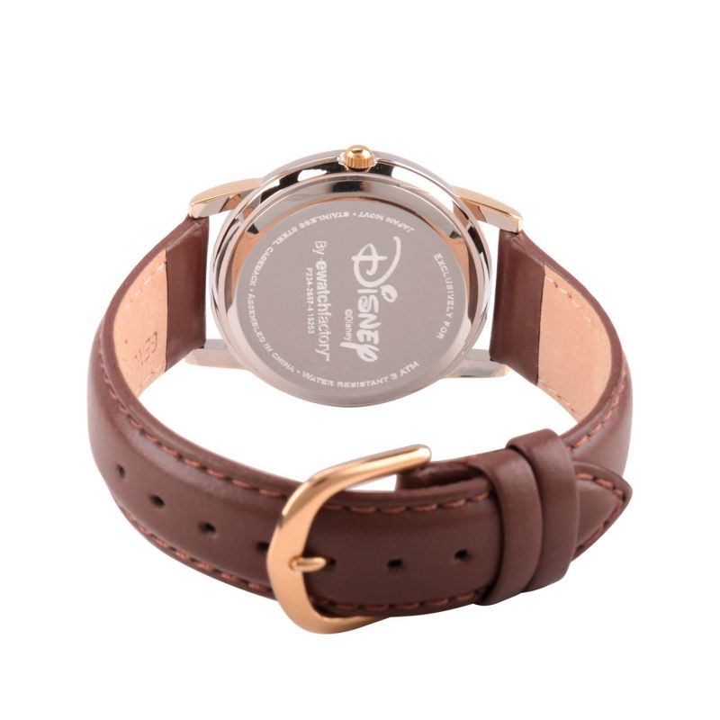 Women&#39;s Disney Mickey Mouse Two-Tone Cardiff Alloy Watch - Brown, 3 of 6