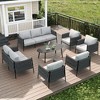 LayinSun 7 Piece Outdoor Furniture Set with Coffee Table, Modern Rope Woven Patio Conversation Sofa Set with Olefin - 2 of 4