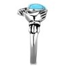 Slickblue Women's Sea Blue Heart Claddagh Ring, Stainless Steel, 7x7mm Synthetic Stone, Polished Finish, size 5-10 - 4 of 4