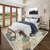Vintage Trellis Area Rug Traditional Floral Washable Rugs for Living Room Bedroom Low Pile Non-Slip Floor Carpet - 2 of 4