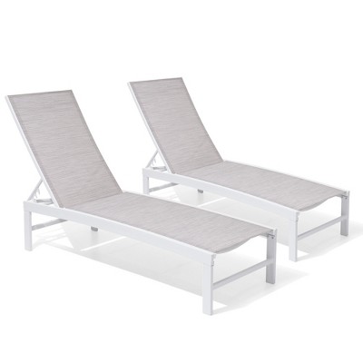 Pellebant Outdoor Pool Lounger Aluminum All-weather Adjustable Chaise Lounge Chair