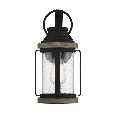 Black Cylinder Lodge Finish Outdoor Wall Sconce