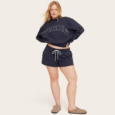 Women's Mid-Rise Pull-On Sweatshorts - Parke x Target Navy Blue XS