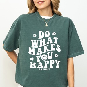 Simply Sage Market S.W.Smiley Makes You Happy Smiley Face Garment Dyed Tee - 1 of 4