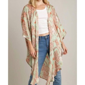 Women's Mixed Print Open Front Duster - umgee - 1 of 2