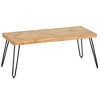 Wooakway Modern Coffee Table With Chevron Pattern Metal Legs Easy Assembly Tea Table For Living Room, Dining Room, Bedroom - 2 of 4