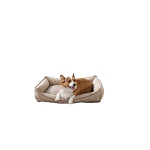 Arlee Home & Pet Cresent Lounger Orthopedic Eco-Friendly Memory Foam Dog Bolster Bed - Safari - M - 1 of 4