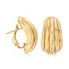 Ross-Simons Italian 18kt Yellow Gold Grooved Earrings - 3 of 4