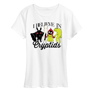 Women's - Instant Message - I Believe In Cryptids Short Sleeve Graphic T-Shirt
