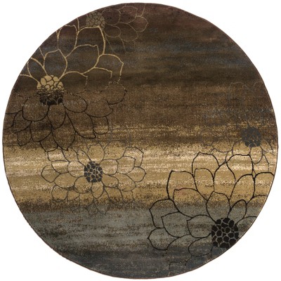 Oriental Weavers Hudson 074A1 Brown/ Beige Indoor Area Rug - 7'8" Round