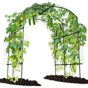 Docred Large Garden Arch Trellis Arbor for Climbing Plants, 87"H x 75"L x 71"W Outdoor Metal Gazebo Frame for Vines, Grapes & Garden Decor - 1 of 4