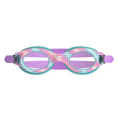 Speedo Jr Glide Print Swim Goggles - Pink/Blue/Purple Checkered