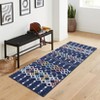 Washable Area Rug Vintage Trellis Accent Rugs Non Slip Rug Foldable Stain Resistant Geometric Low Pile Indoor Carpet for Bedroom Living Room - 3 of 4