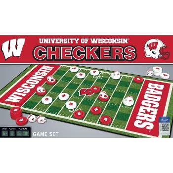 MasterPieces Officially licensed NCAA Wisconsin Badgers Checkers Board Game for Families and Kids ages 6 and Up