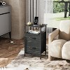 GALAXHERO Nightstand with Charging Station, End Table with 2 Fabric Drawers, Side Table for Living Room, 2 USB Ports and 2 Outlets - 3 of 4