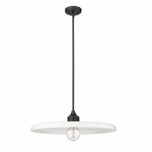 Paloma 24" Modern One-Light Pendant - Dimmable Opal Glass & Steel Design - 1 of 4