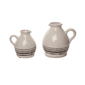 Transpac Ceramic White Everyday Jar Set of 2 - 1 of 2