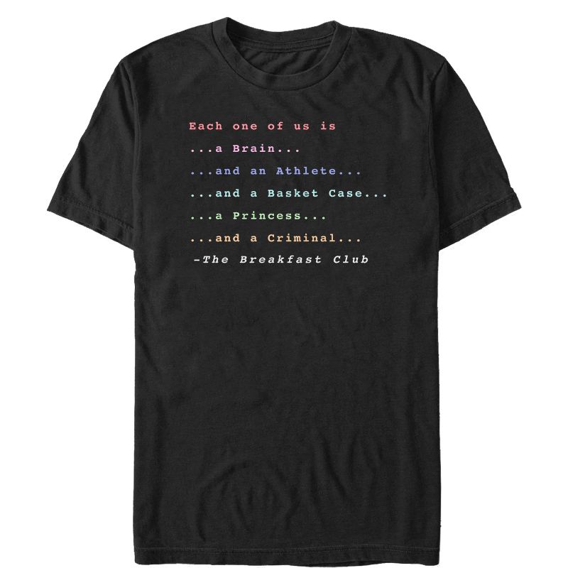 Men's The Breakfast Club Each One Of Us Stereotype T-Shirt, 1 of 5