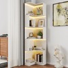 Vynxaria 5-Tier L-Shaped Corner Book Shelf  With Baffle/LED Lights, Freestanding Display Stand, 15mm Particle Board+3mm MDF, Melamine Finish - 2 of 4