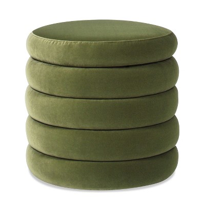 NicBex Modern 19" Round Storage Ottoman Wood Footstools with Boucle Fabric for Bedroom and Living Room
