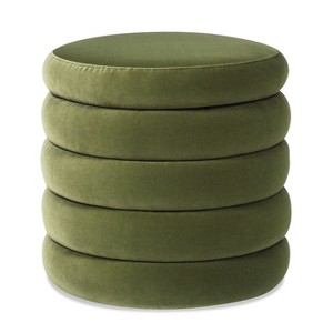 NicBex Modern 19" Round Storage Ottoman Wood Footstools with Boucle Fabric for Bedroom and Living Room - 1 of 4