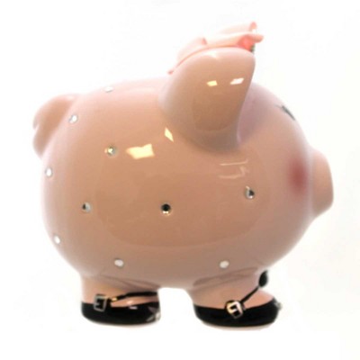Bank 7.75" Princess Pig Crown Rhinestones  -  Decorative Banks