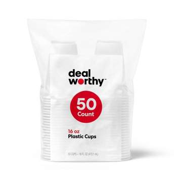 Clear Disposable Cups - 16 fl oz/50ct - Dealworthy™