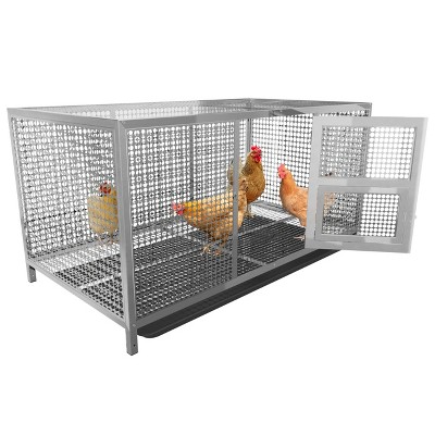 Artloge Large Heavy Duty Coop House Anti-rust Stainless Steel Chicken Rabbit Small Bunny Cage Chicken House with Removable Tray & Waterproof Cover