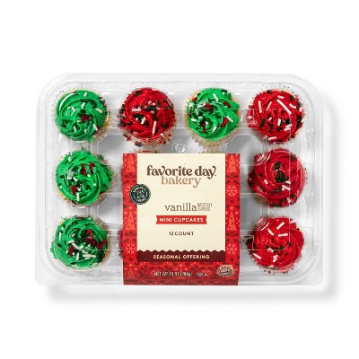 Holiday Vanilla Mini Cupcakes - 10oz/12ct - Favorite Day™
