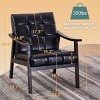 PU Leather Accent Armchair with Wooden Frame, 24.2''W Vintage Modern Lounge Chair  for Living Room Bedroom Study-3irtyhousy - 4 of 4