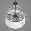 Progress Lighting Hangar 3-Light Pendant, Steel, Brushed Nickel, Off-White Linen Shade - 2 of 4
