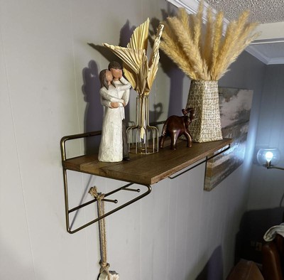 Hannon Wood and Brass Display Shelf - Magnolia